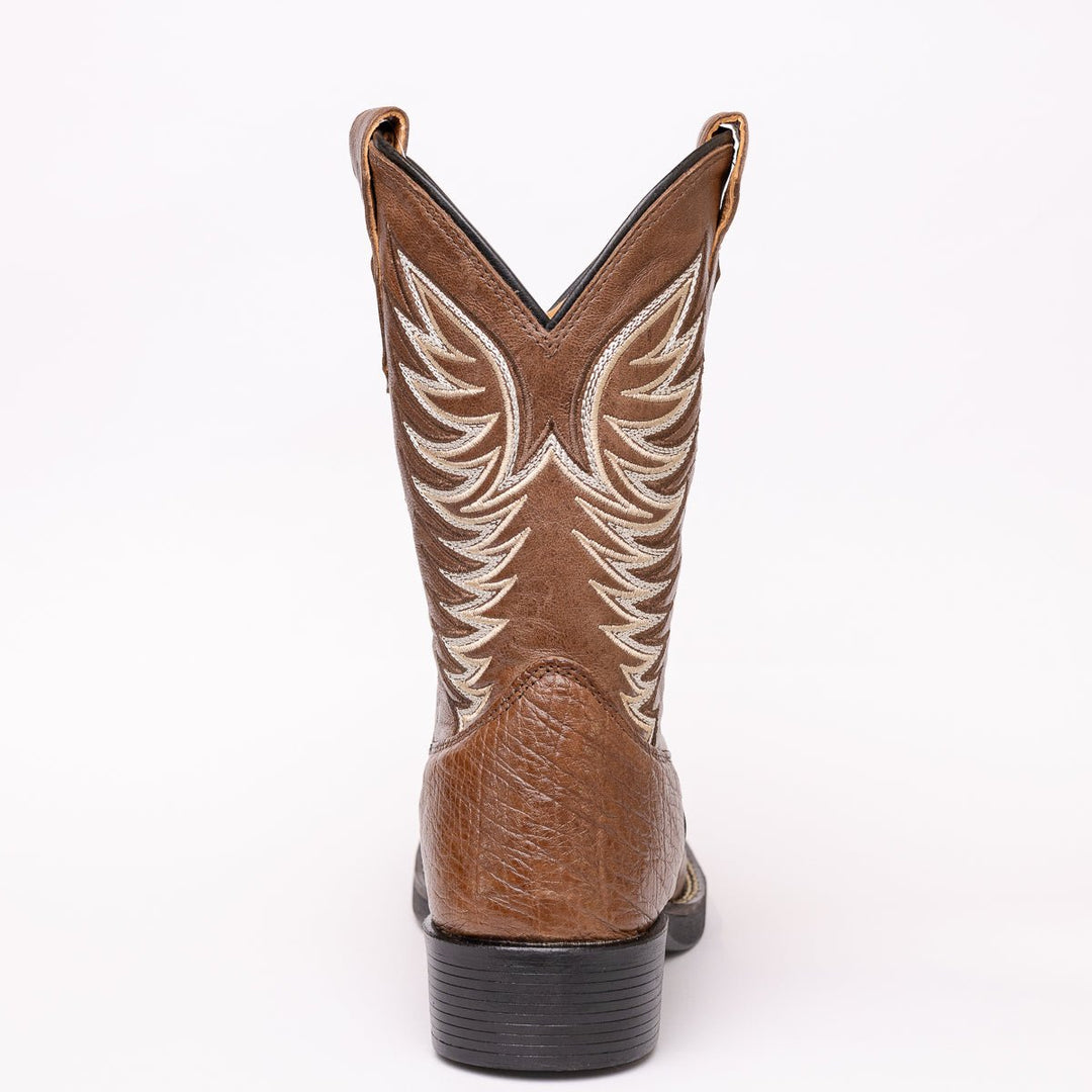 Bota Masculina Strut em Couro de Avestruz Liso - Tabaco - Strut