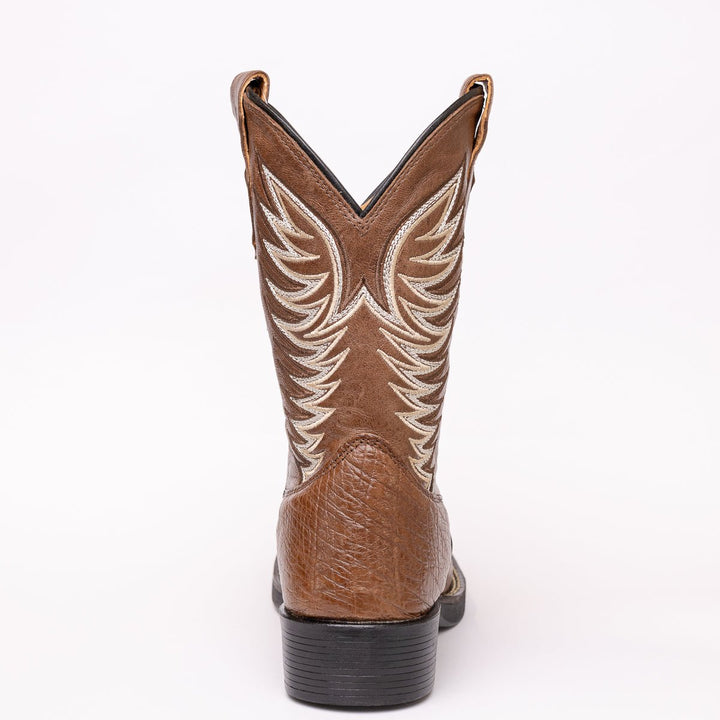 Bota Masculina Strut em Couro de Avestruz Liso - Tabaco - Strut