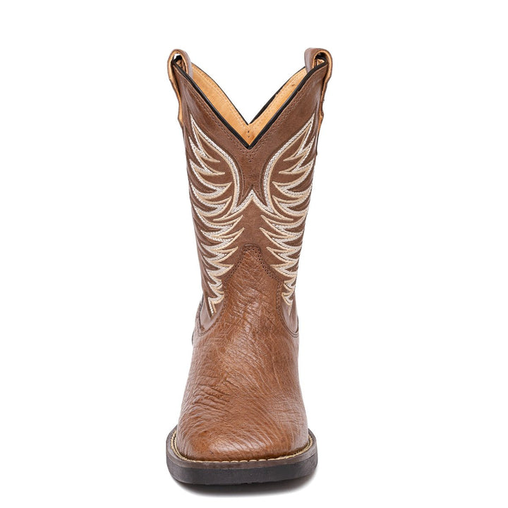 Bota Masculina Strut em Couro de Avestruz Liso - Tabaco - Strut