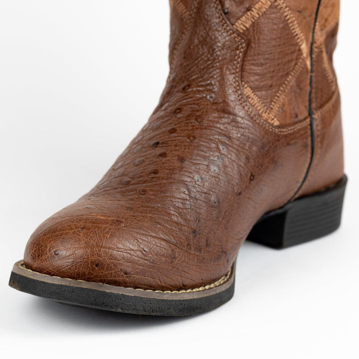 Bota Masculina Strut em Couro de Avestruz Liso Whisky - Strut