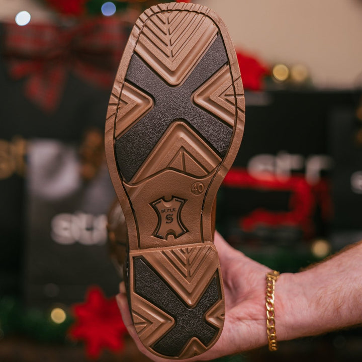 Bota Masculina Strut em Couro de Carneiro Texturizado com Solado Jump - Strut