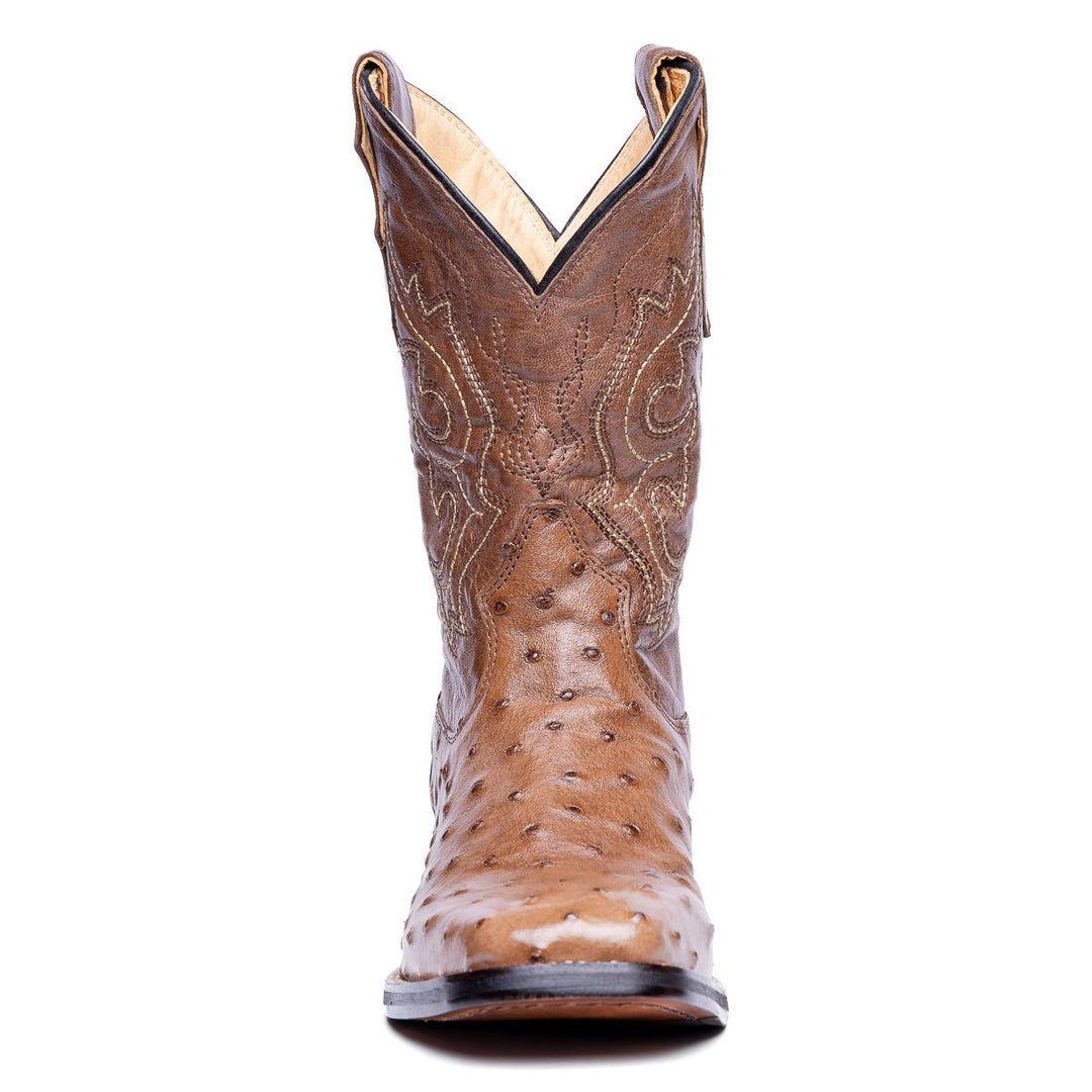 Bota Masculina Strut ST029 Couro de Avestruz e Cano Bordado - Strut