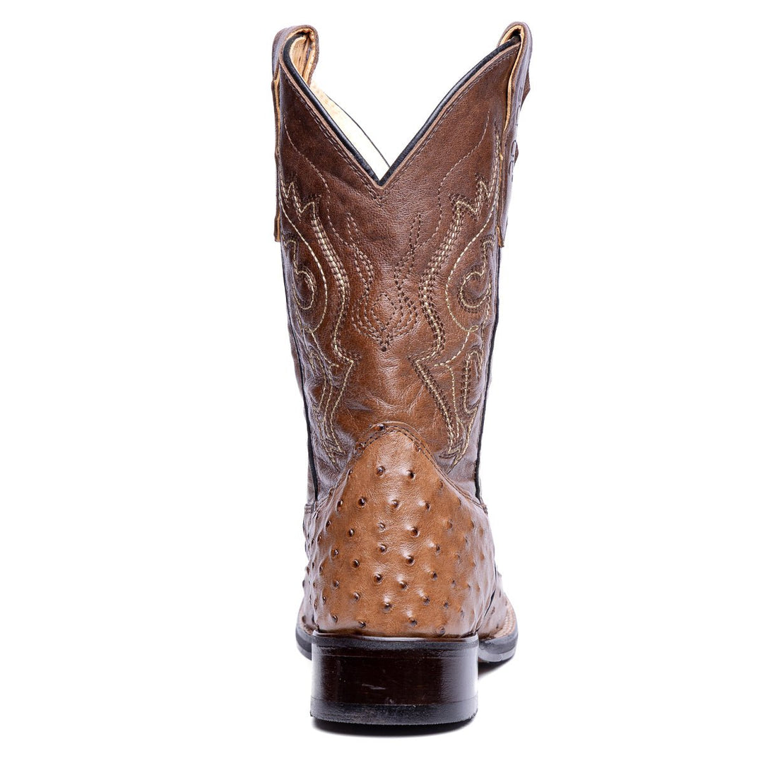 Bota Masculina Strut ST029 Couro de Avestruz e Cano Bordado - Strut