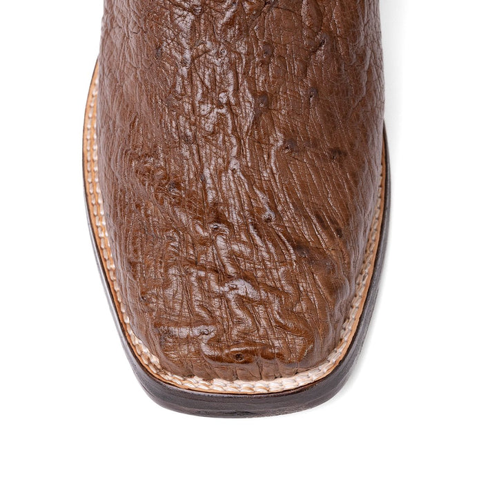 Bota Masculina Strut ST029 em Couro de Avestruz Liso - Tabaco - Strut