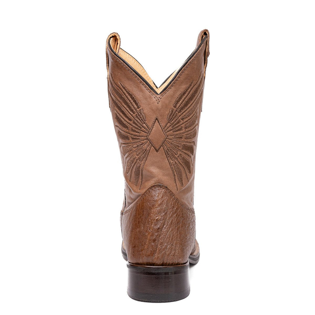 Bota Masculina Strut ST029 em Couro de Avestruz Liso - Tabaco - Strut