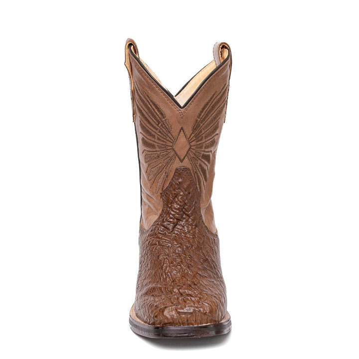 Bota Masculina Strut ST029 em Couro de Avestruz Liso - Tabaco - Strut