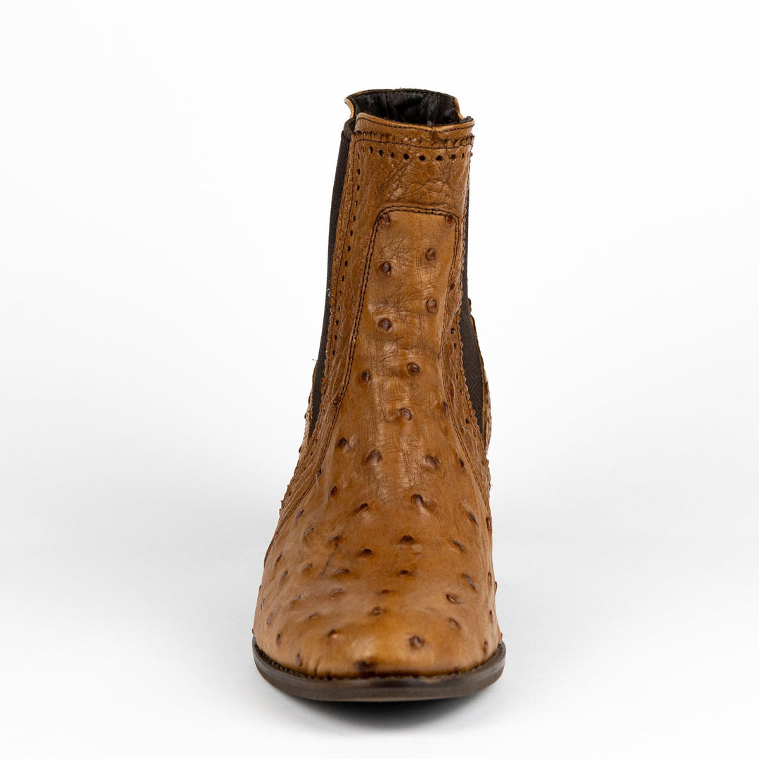 Bota Strut Feminina Couro de Avestruz Cheio Chestnut - Strut