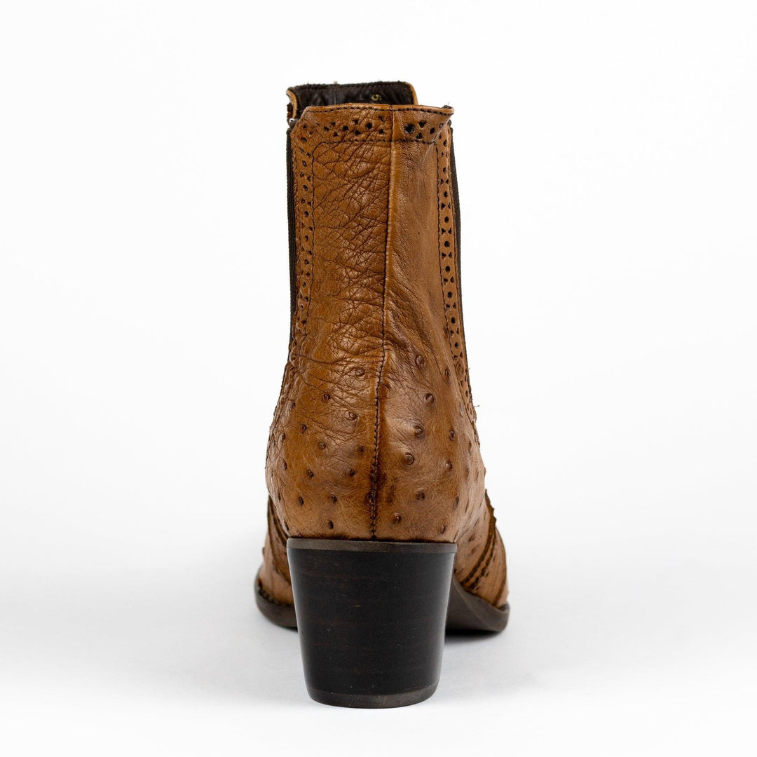 Bota Strut Feminina Couro de Avestruz Cheio Chestnut - Strut