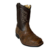 Bota Strut Infantil em Couro de Avestruz Escamado Tabaco - Strut
