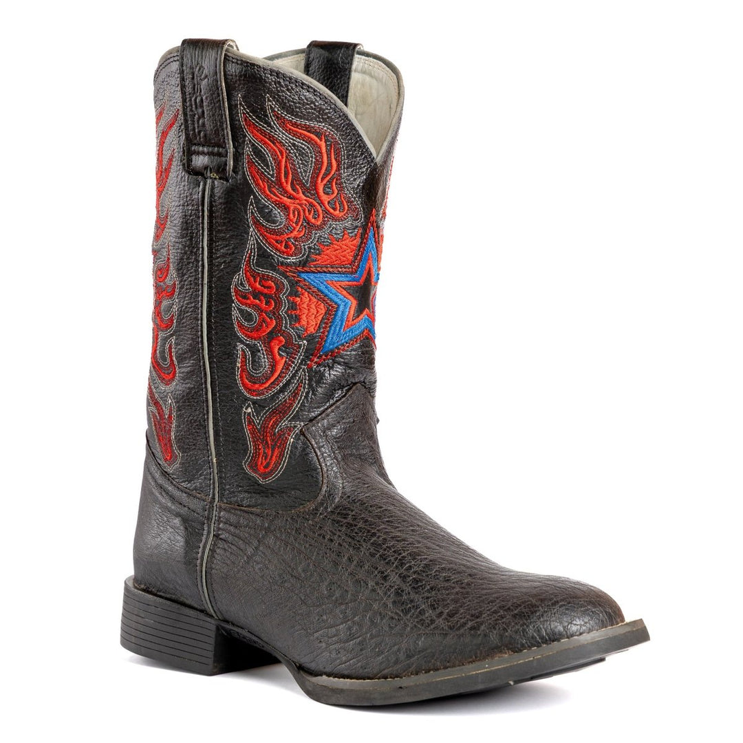Bota Strut Masculina Couro de Avestruz Bico Redondo Preta - Strut