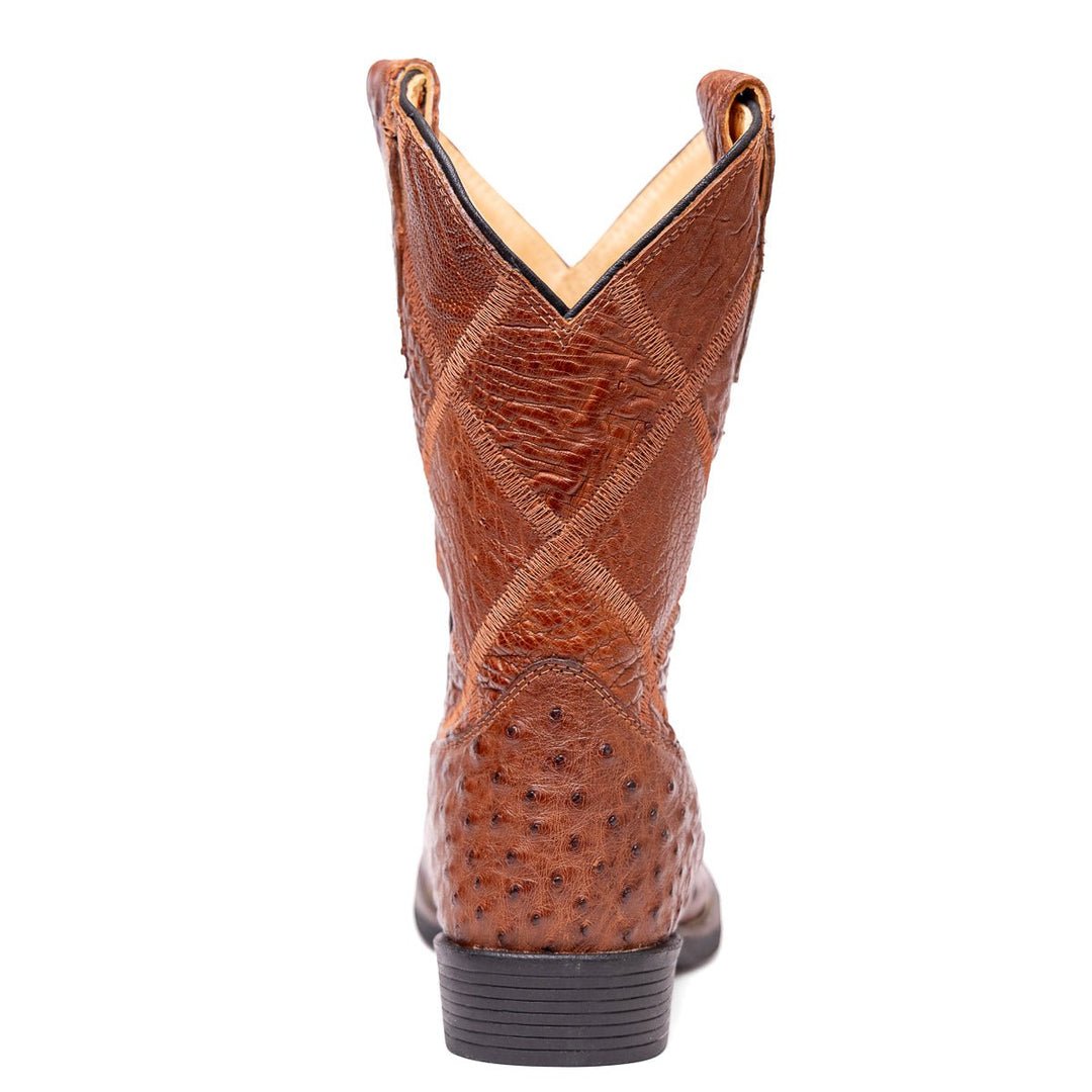 Bota Strut Masculina Couro De Avestruz Cheio St009 Caramelo - Strut