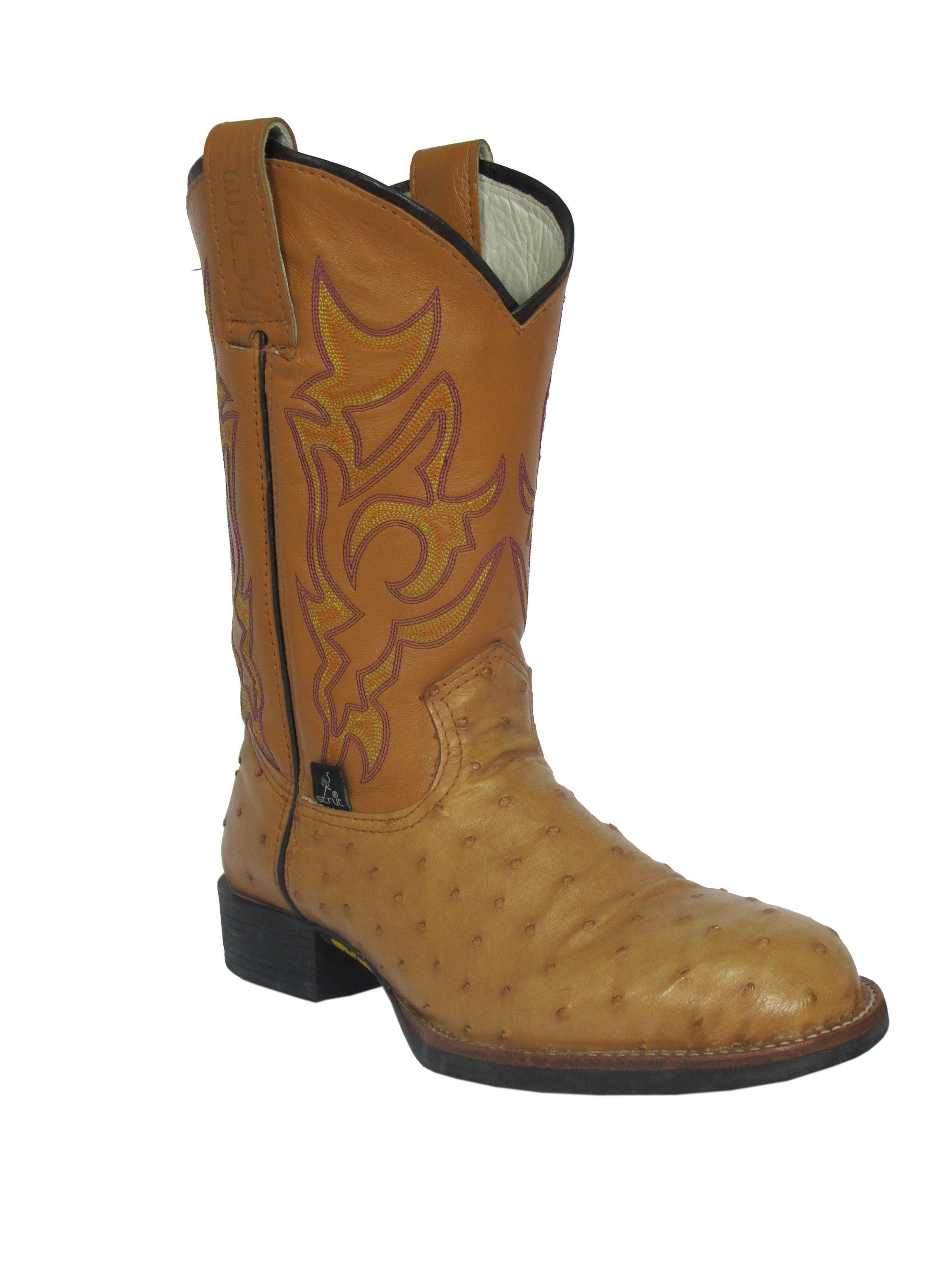 Bota Strut Masculina em Couro de Avestruz Cheio Chestnut - Strut