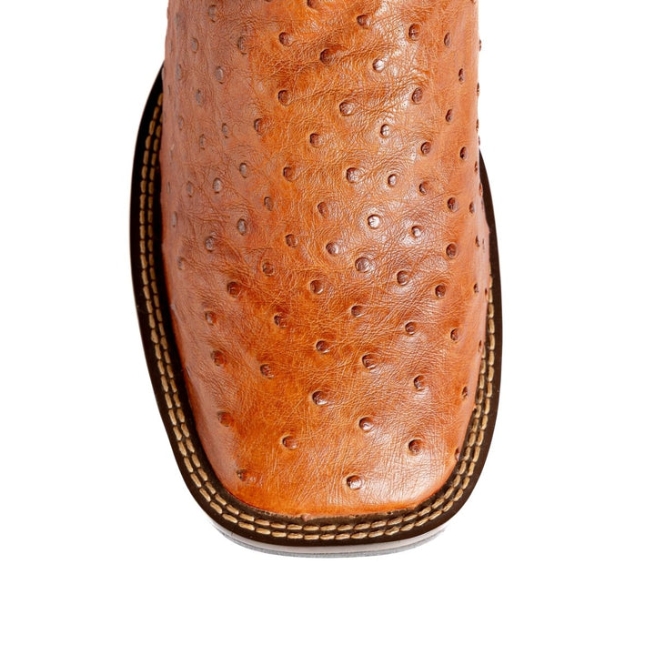 Bota Strut Masculina em Couro de Avestruz Cheio Whisky - Strut