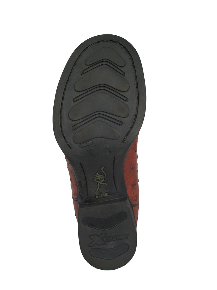 Bota Strut Masculina em Couro de Avestruz Cheio Whisky - Strut