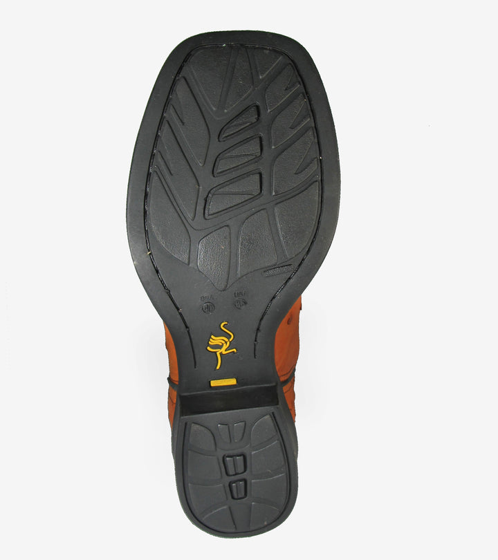 Bota Strut Masculina em Couro de Avestruz Cheio Whisky - Strut