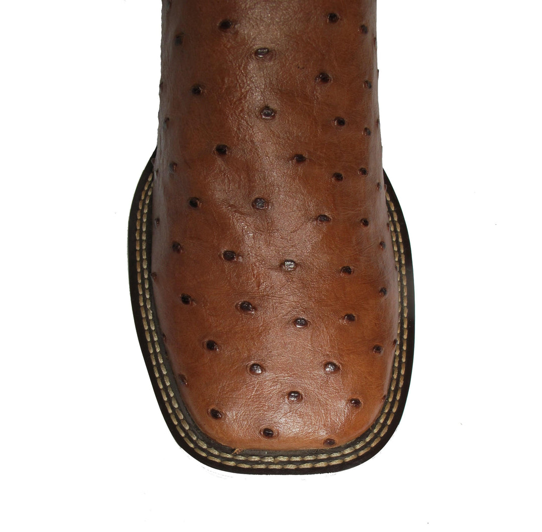 Bota Strut Masculina em Couro de Avestruz Cheio Whisky - Strut