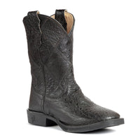 Bota Strut Masculina Em Couro De Avestruz Liso Bico Quadrado - Strut