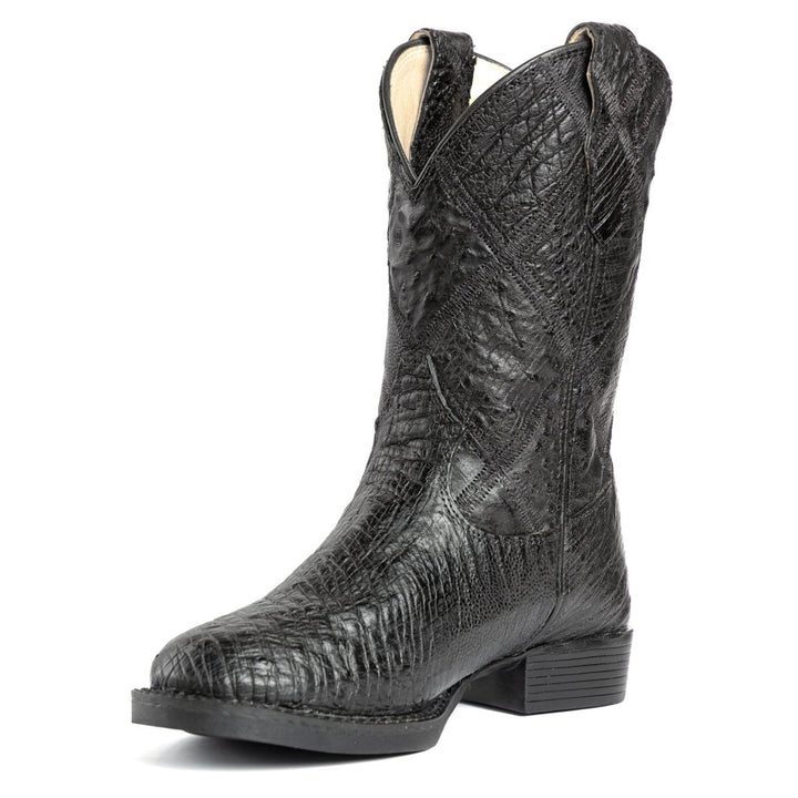 Bota Strut Masculina Em Couro De Avestruz Liso Bico Redondo - Strut