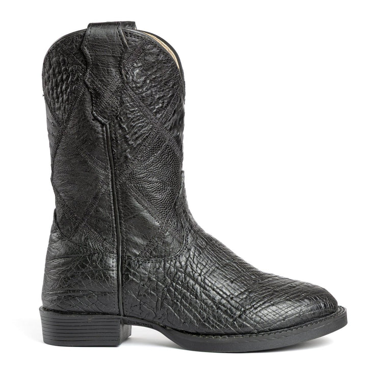 Bota Strut Masculina Em Couro De Avestruz Liso Bico Redondo - Strut
