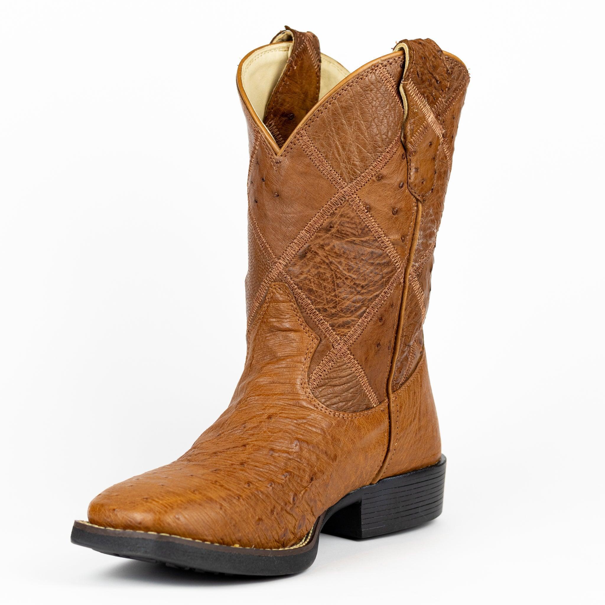Strut Boot Men's Strut Boot in Smooth Caramel Ostrich Leather