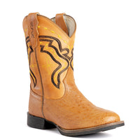 Bota Strut Masculina em Couro de Avestruz Liso Chestnut - Strut