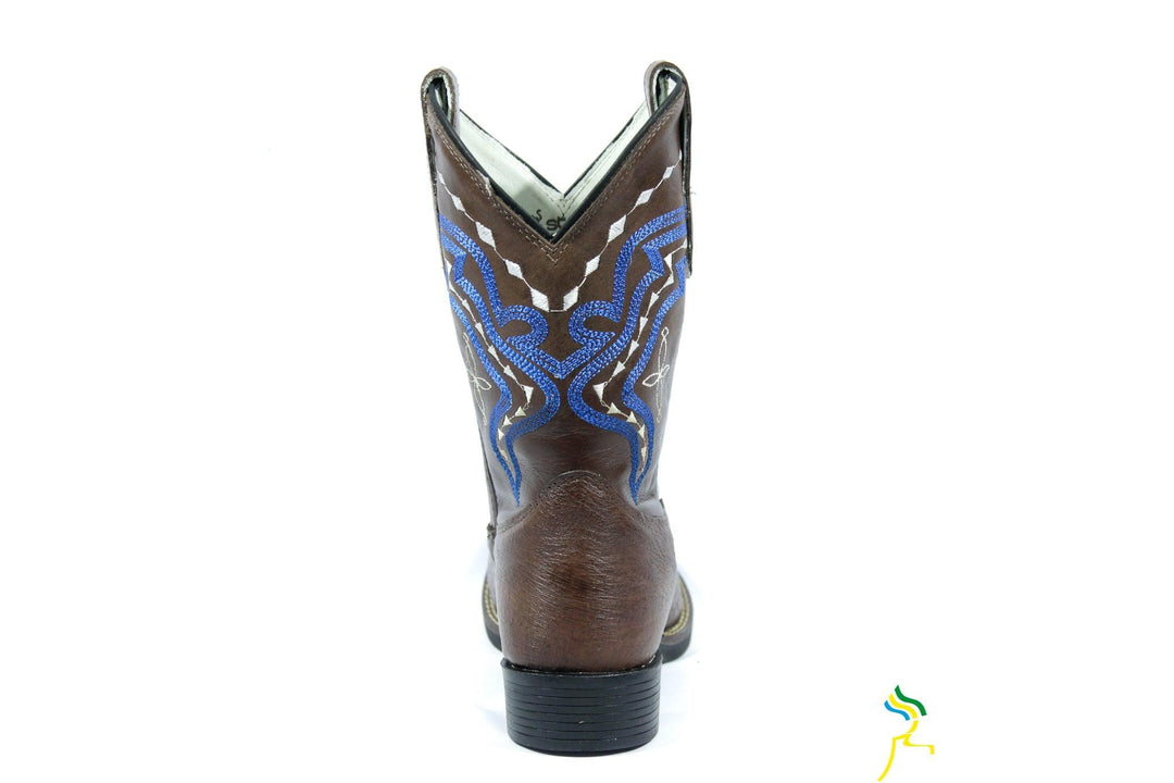 Bota Strut Masculina em Couro de Avestruz Liso Tabaco - Strut