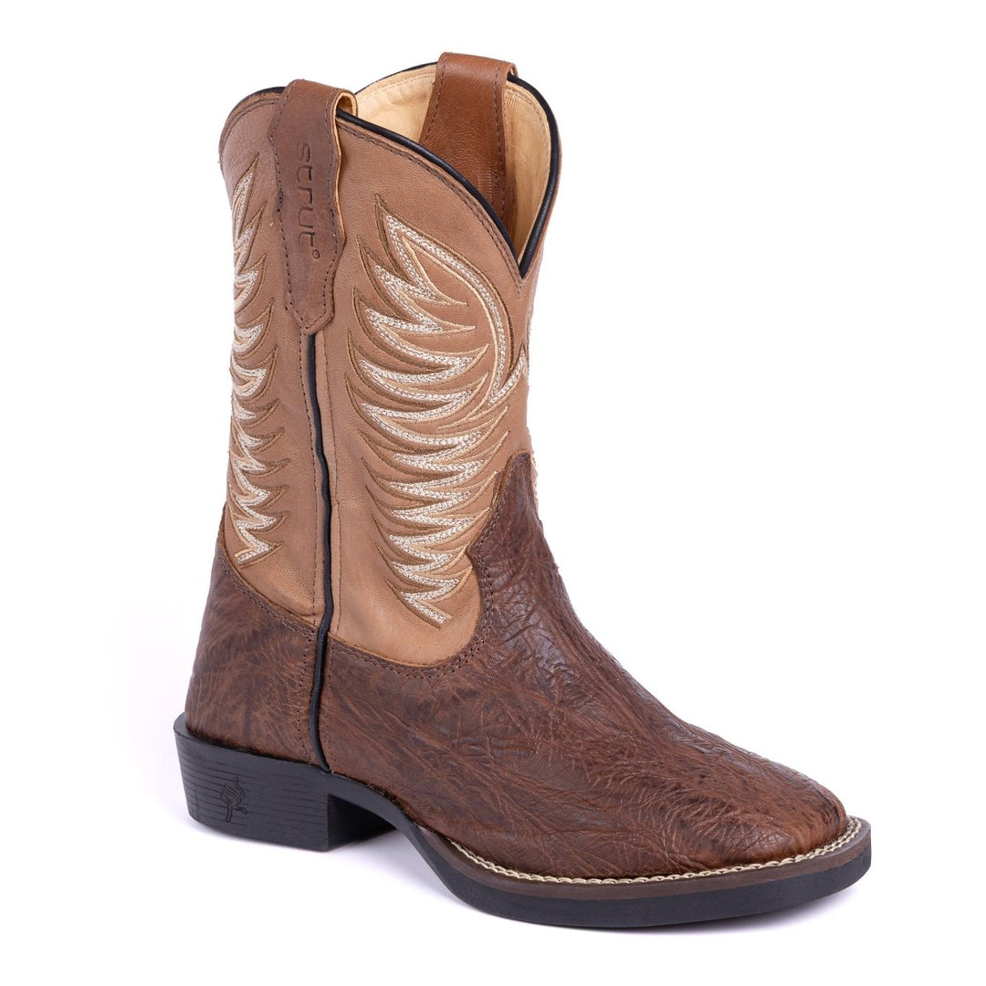 Bota Strut Masculina Em Couro De Carneiro Corrugado Tabaco - Strut