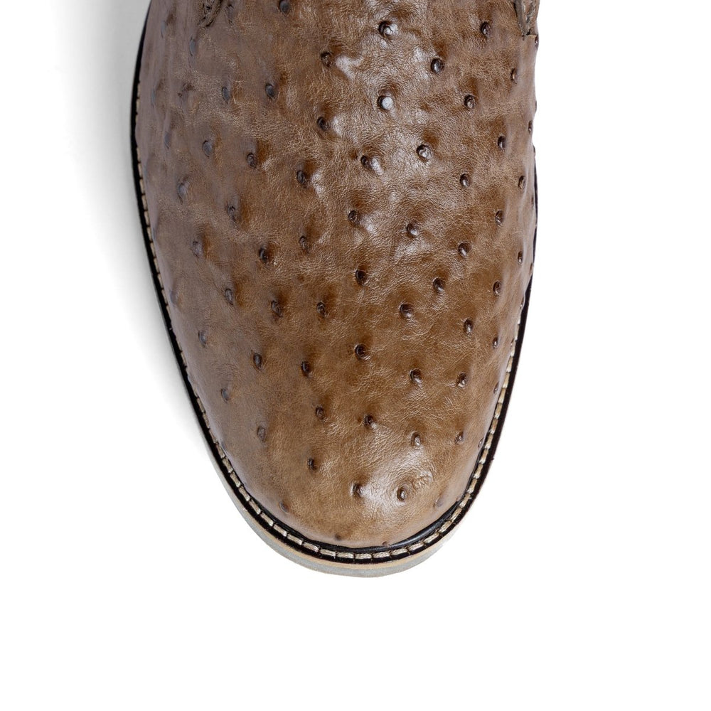 Botina Chelsea Masculina Strut em Couro de Avestruz Cheio Tabaco - Strut
