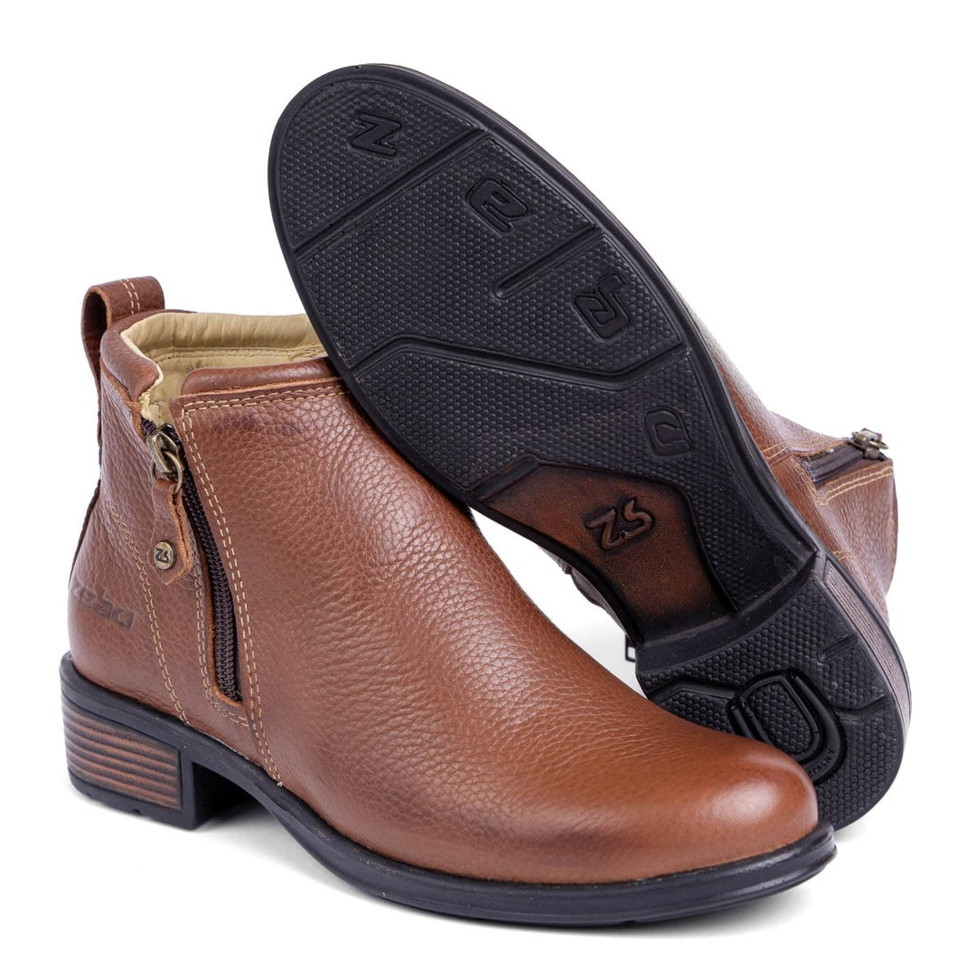 Botina Feminina Zebu em Couro Bovino 87020FL07 - Strut