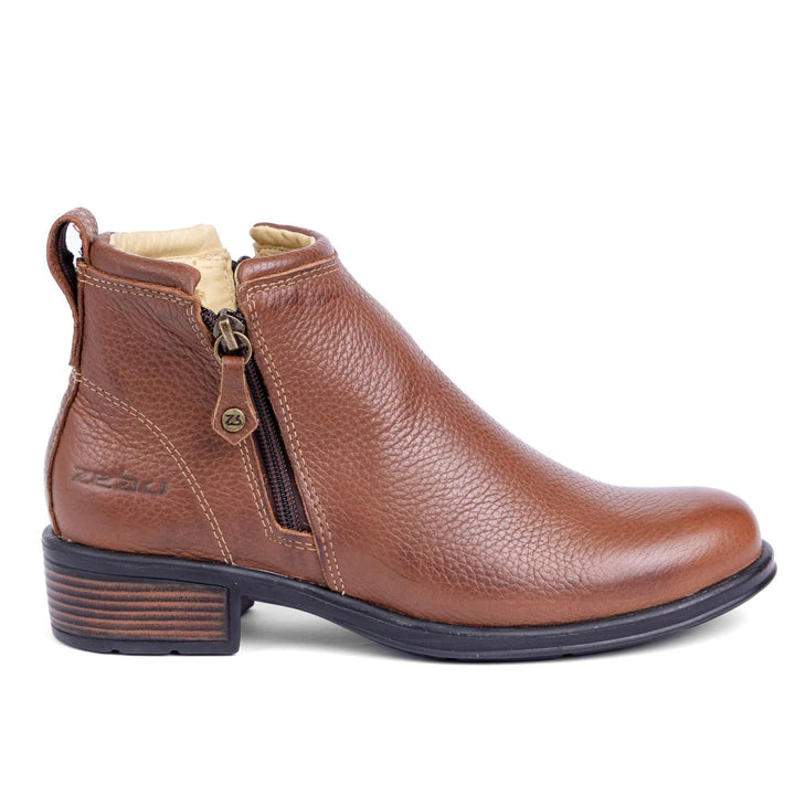 Botina Feminina Zebu em Couro Bovino 87020FL07 - Strut