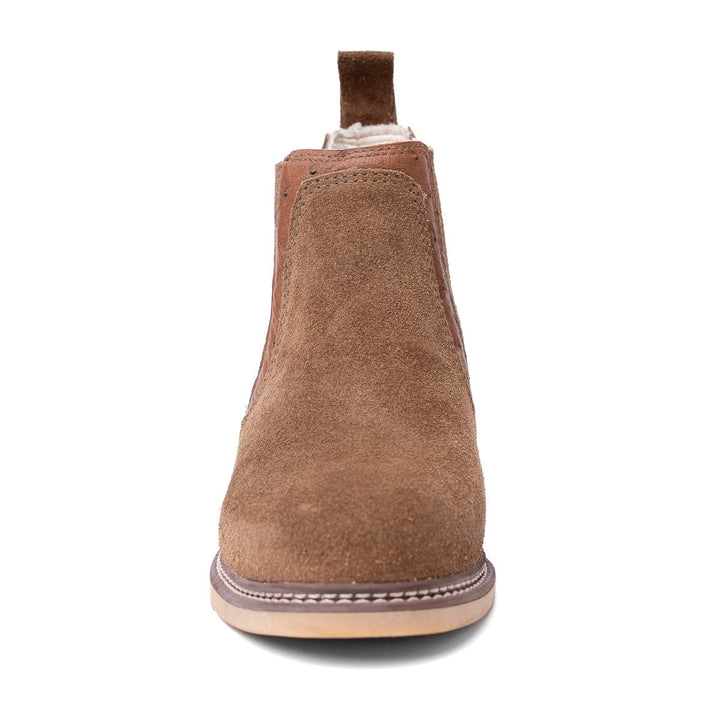 Botina Masculina Couro Bovino com Detalhe em Avestruz - Tabaco - Strut