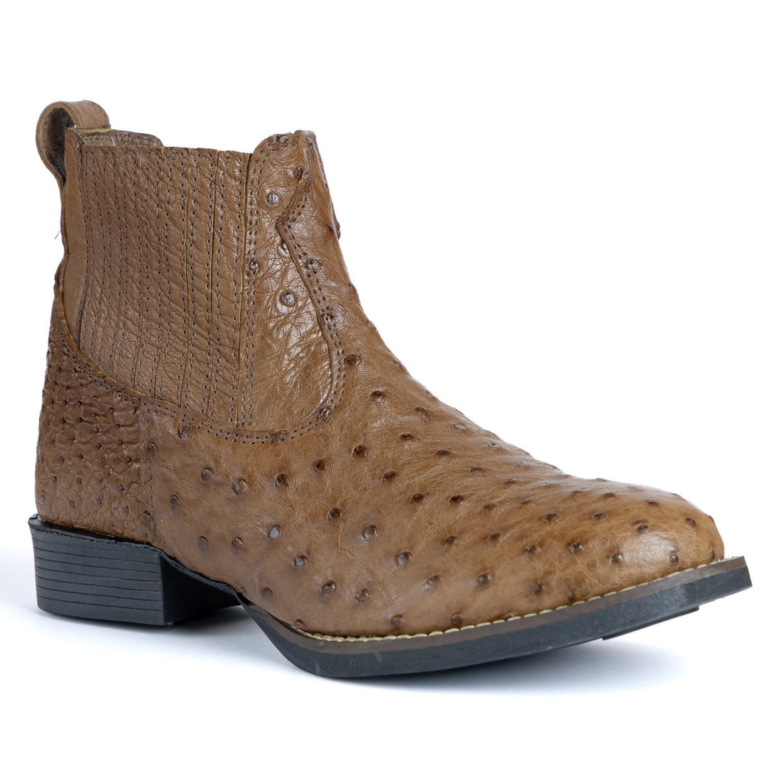 Botina Masculina Strut em Couro de Avestruz Cheio ST3027 - Strut