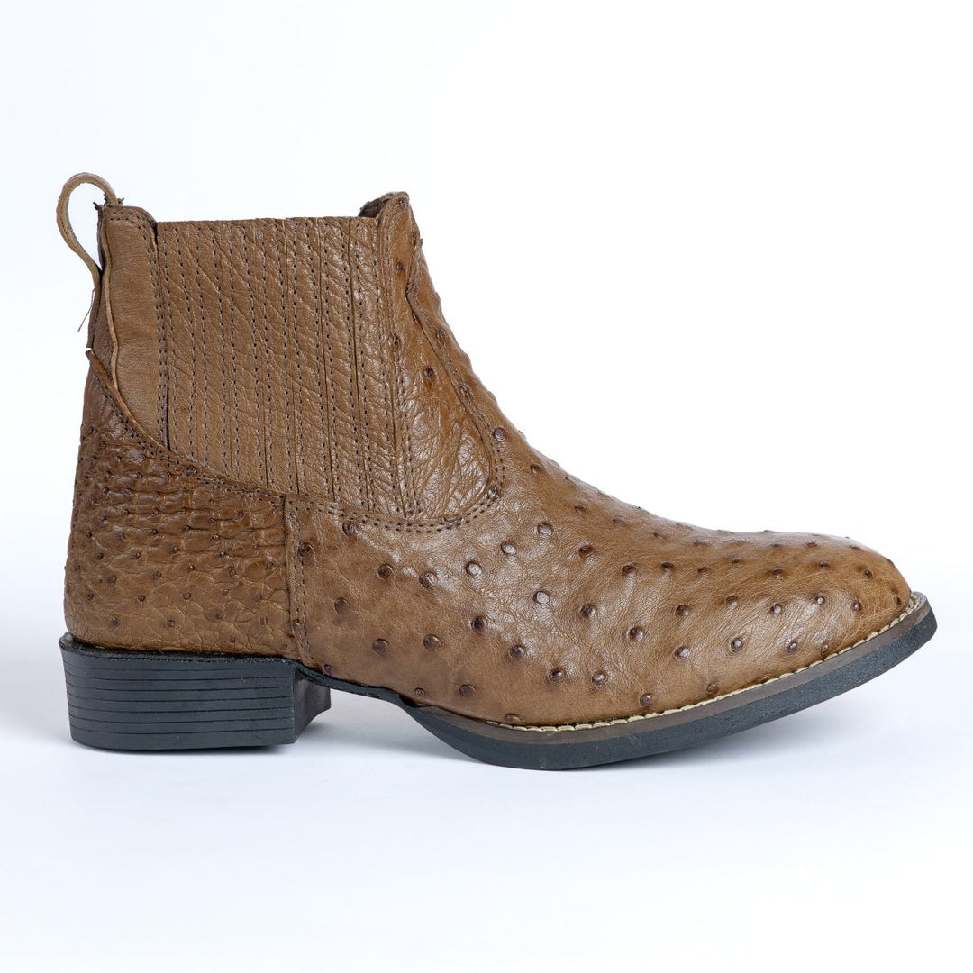 Botina Masculina Strut em Couro de Avestruz Cheio ST3027 - Strut