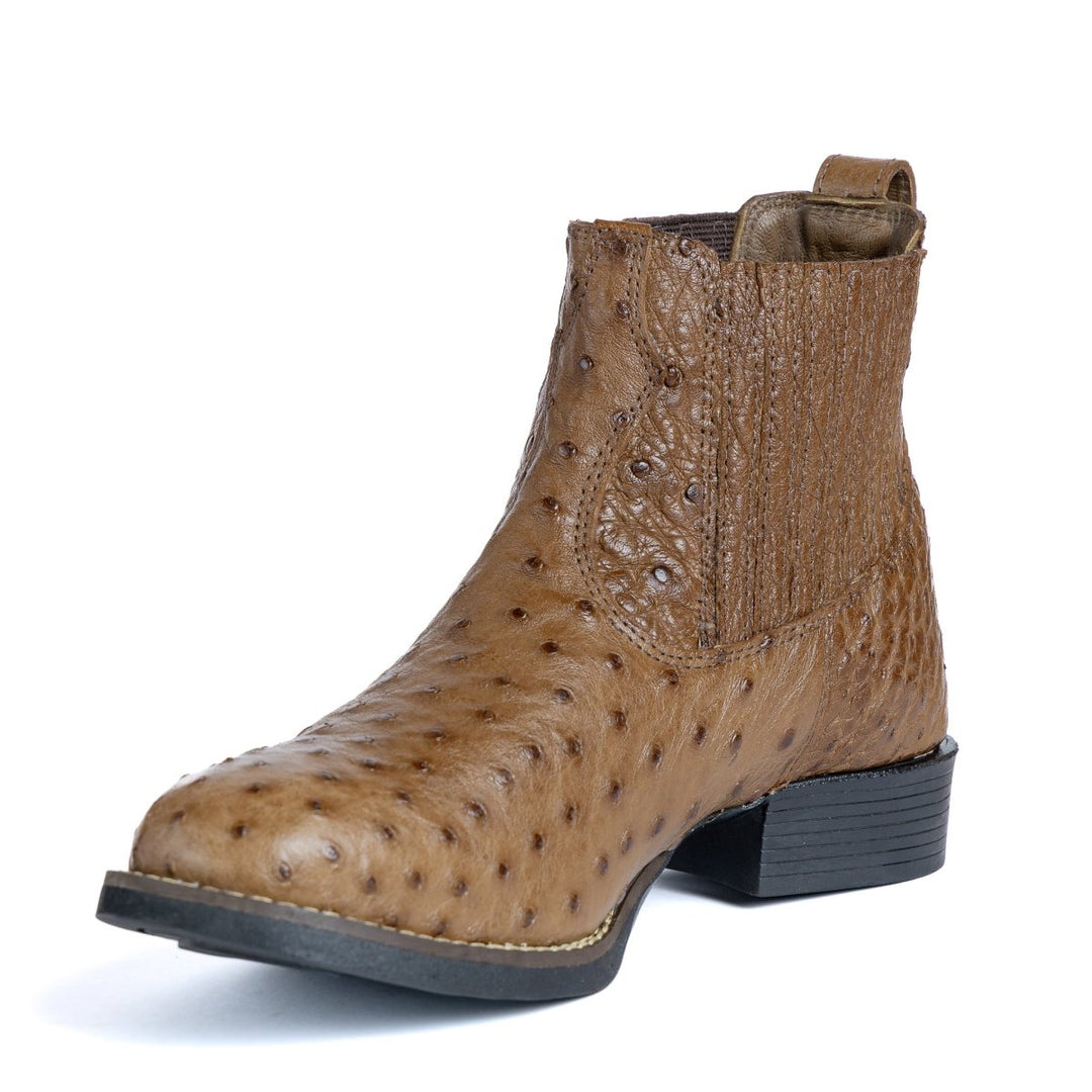 Botina Masculina Strut em Couro de Avestruz Cheio ST3027 - Strut