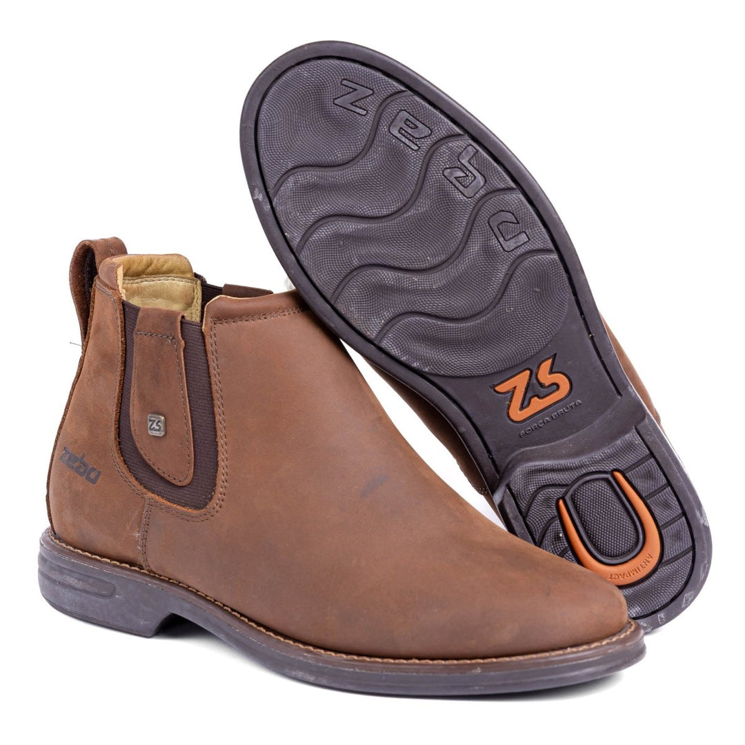 Botina Masculina Zebu em Couro Bovino 59080MS05 Terra - Strut