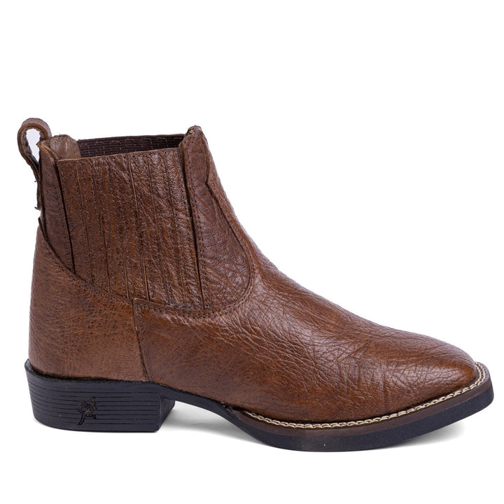 Botina Strut Masculina em Couro de Carneiro Corrugado Tabaco - Strut