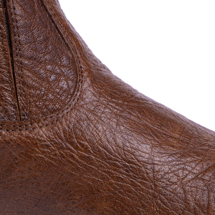 Botina Strut Masculina em Couro de Carneiro Corrugado Tabaco - Strut