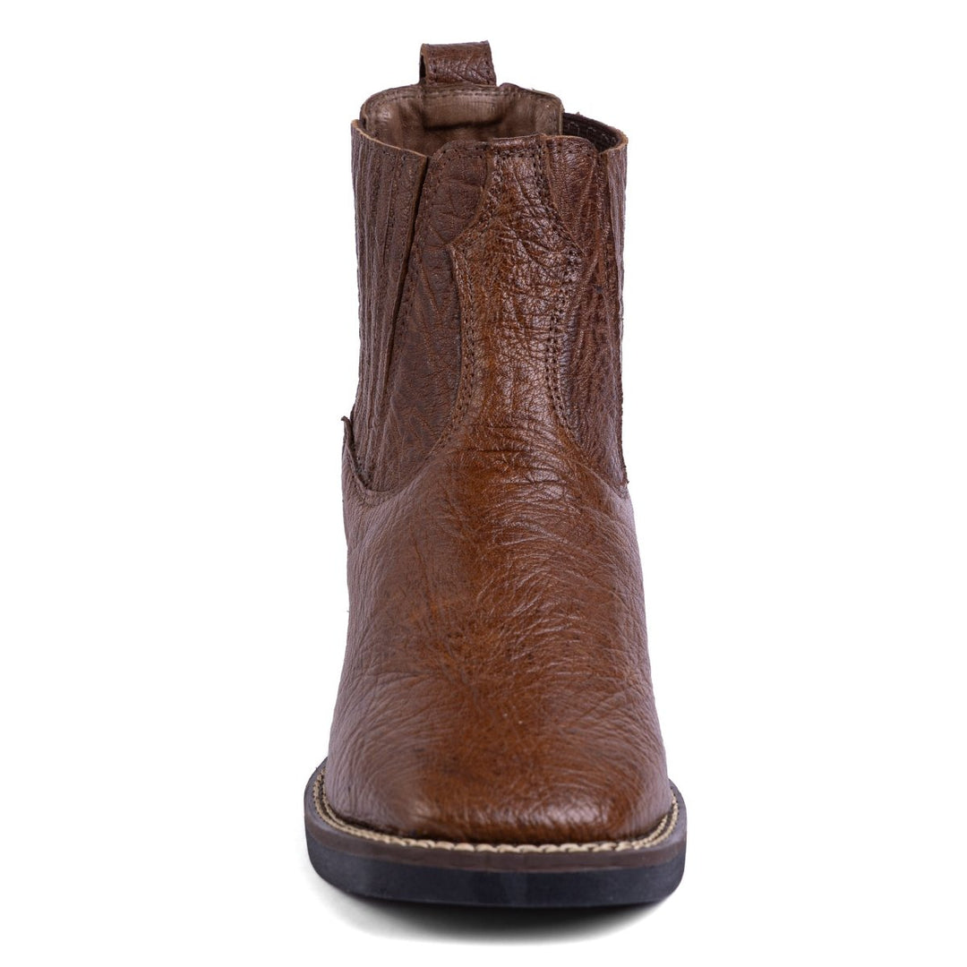 Botina Strut Masculina em Couro de Carneiro Corrugado Tabaco - Strut