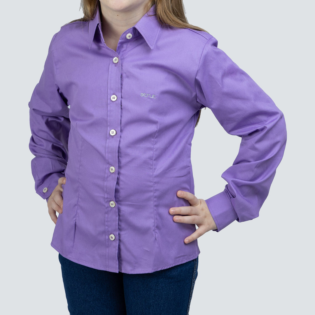 Camisa Infantil Feminina Manga Longa Roxa - Strut