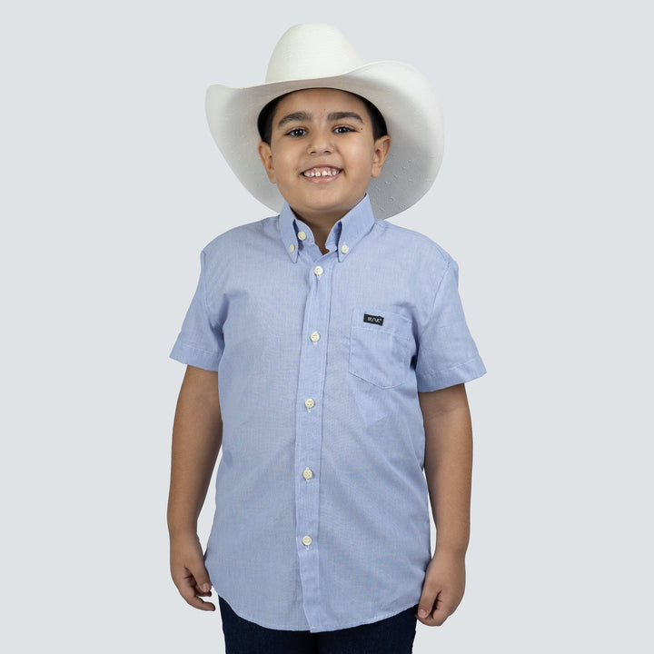 Camisa Infantil Manga Curta Masculina Azul Strut - Strut