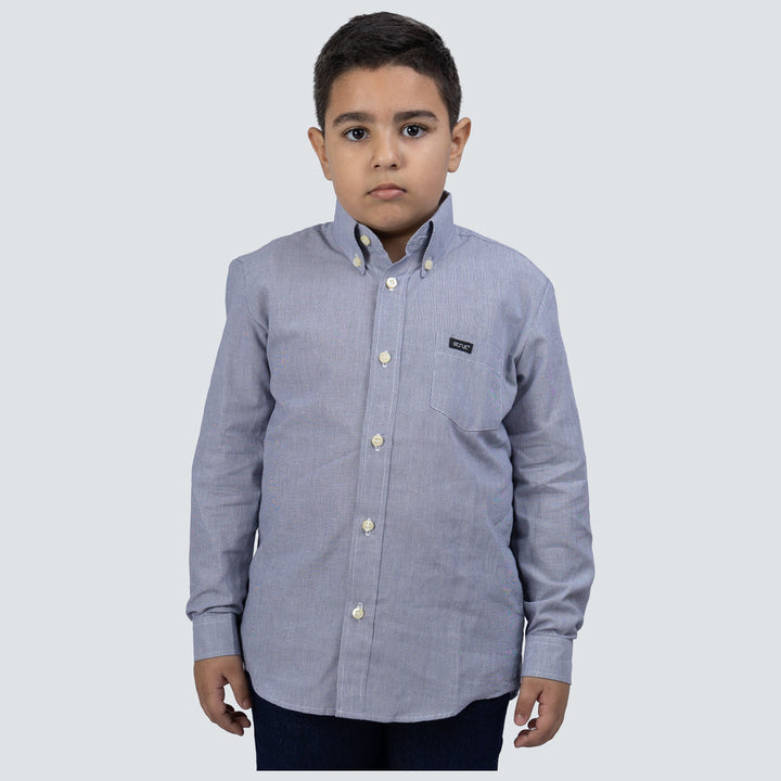 Camisa Infantil Manga Longa Cinza Masculina - Strut