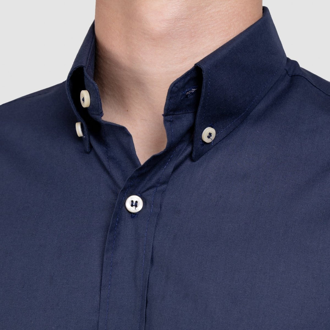 Camisa Lisa Manga Longa Masculina - Azul Marinho - Strut