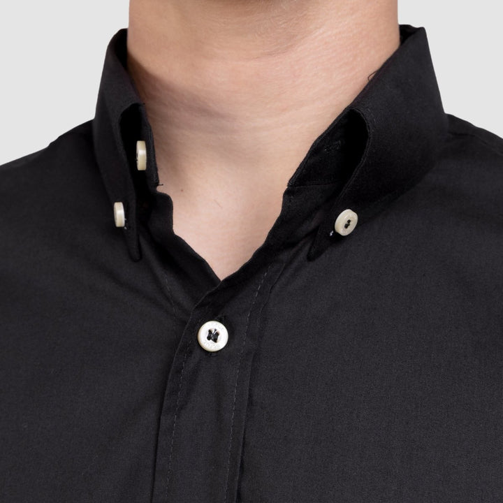 Camisa Lisa Manga Longa Masculina - Preta - Strut