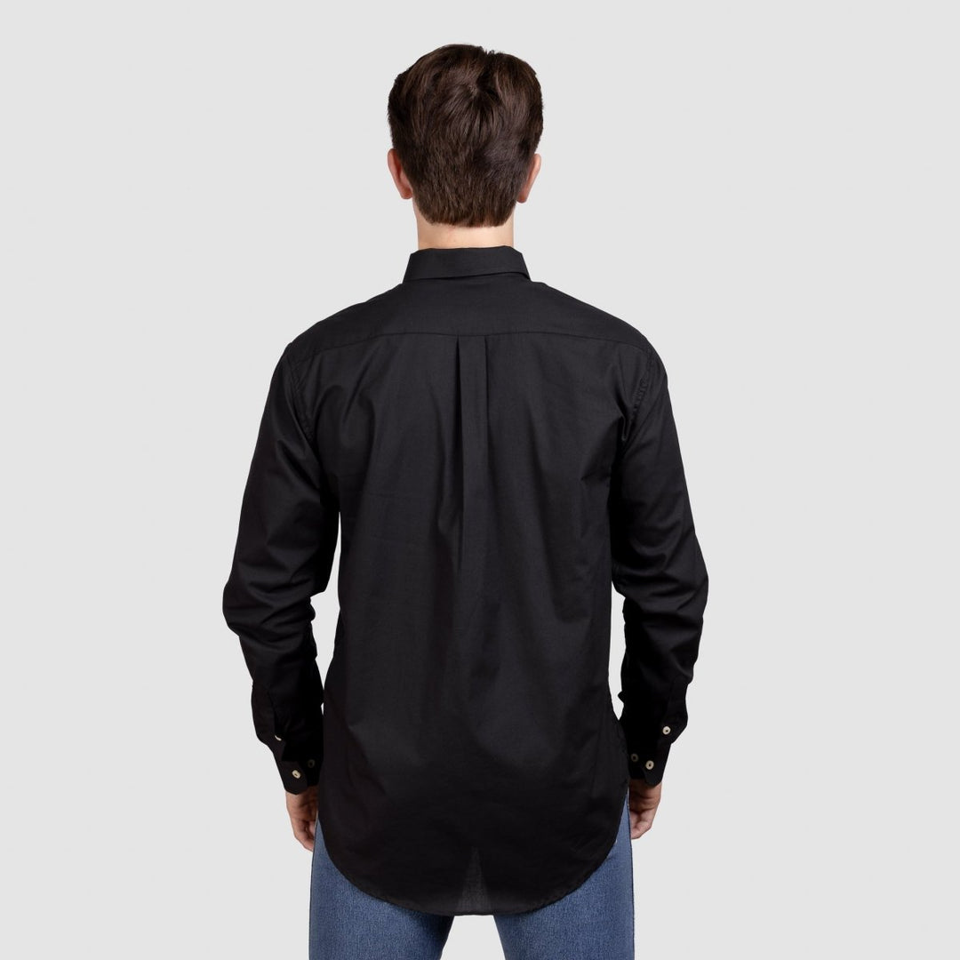 Camisa Lisa Manga Longa Masculina - Preta - Strut