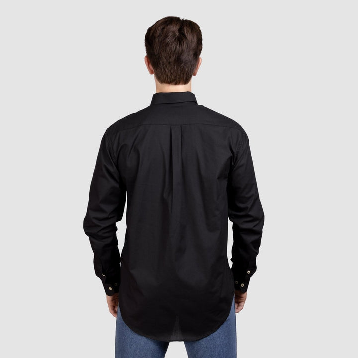 Camisa Lisa Manga Longa Masculina - Preta - Strut