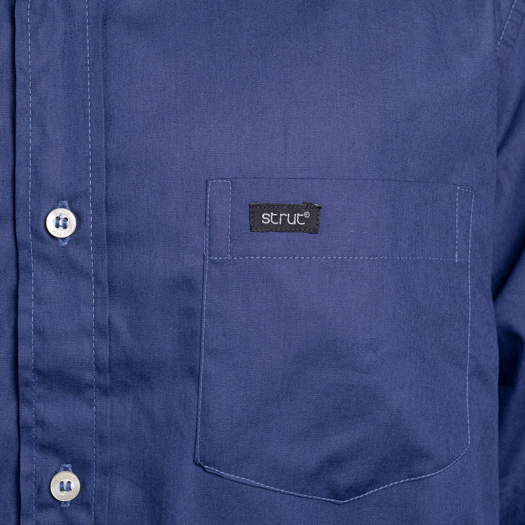 Camisa Lisa Masculina Manga Longa - Azul - Strut