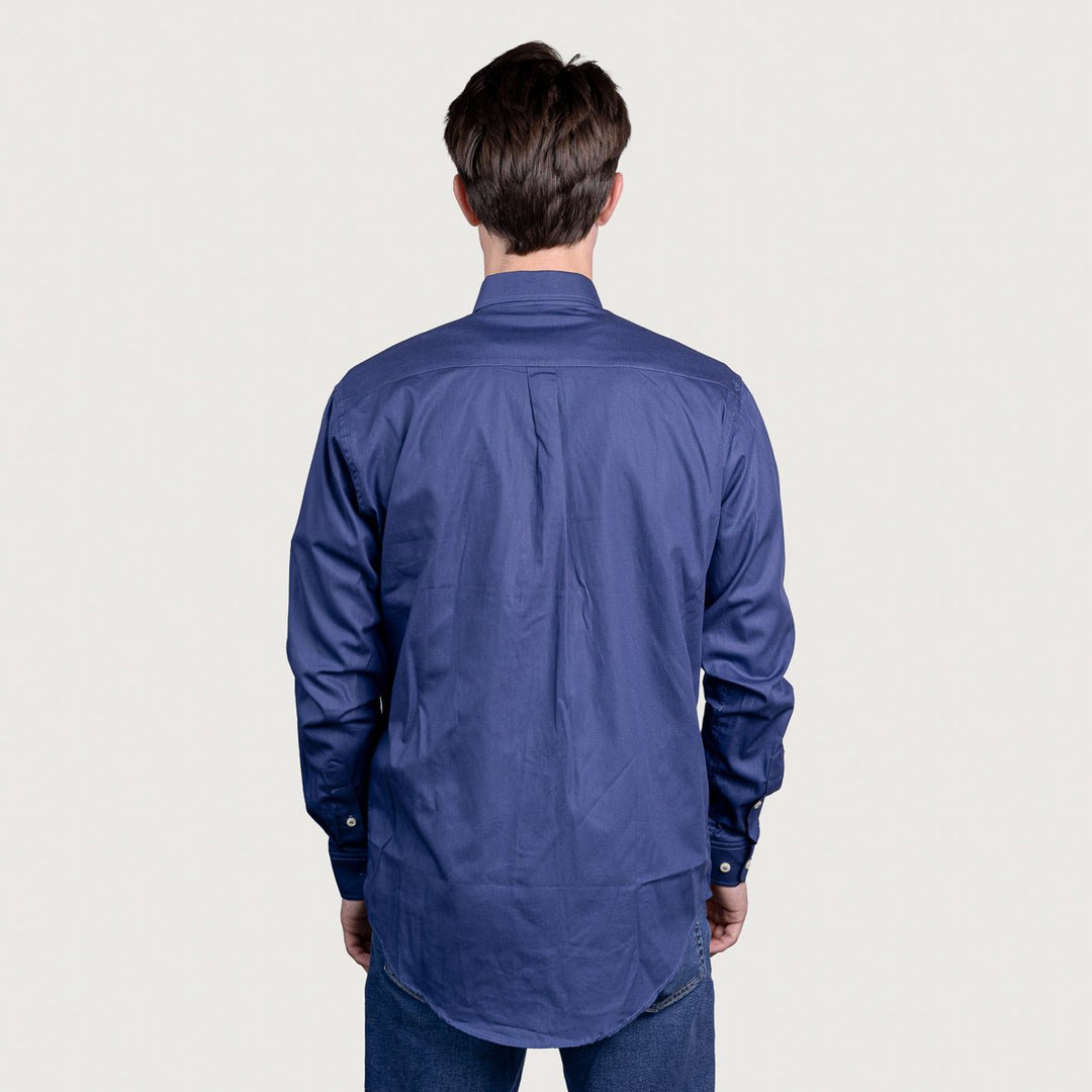 Camisa Lisa Masculina Manga Longa - Azul - Strut