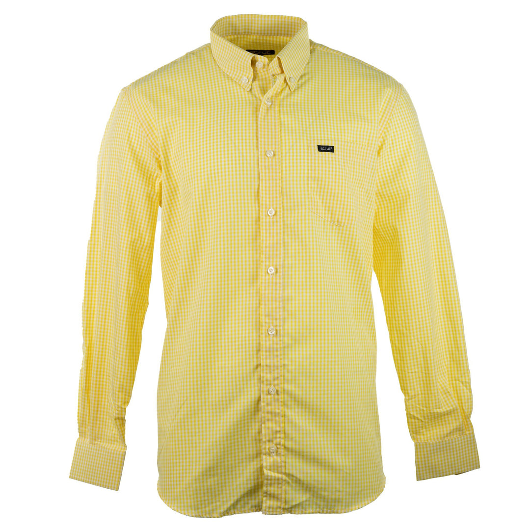 Camisa Manga Longa Masculina Strut Xadrez Amarelo - Strut