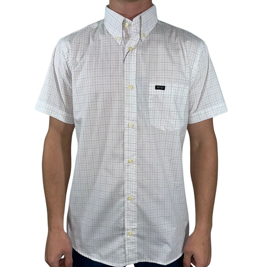 Camisa Masculina Manga Curta Strut Xadrez Branco e Preto - Strut