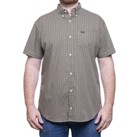 Camisa Masculina Manga Curta Xadrez Grande Strut Verde Musgo - Strut